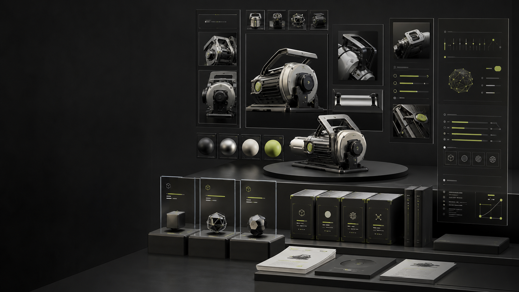 EasyUpload product studio interface displaying verified 3D asset previews, materials, and upload controls